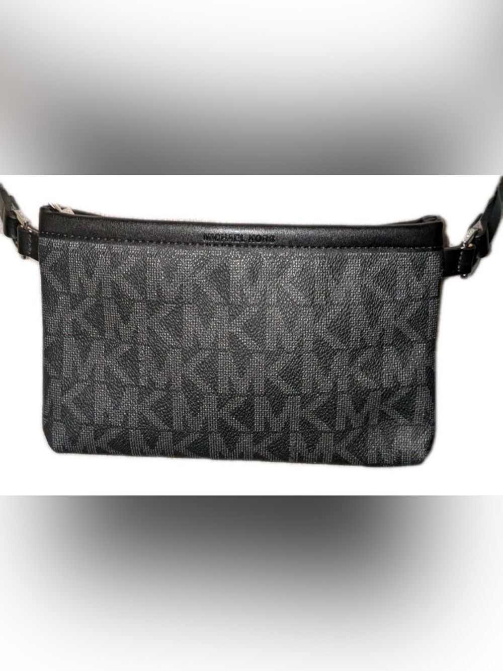 Michael Kors Black and Brown Signature Belt Bag MK Fanny Pack